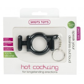 Чёрное эрекционное кольцо Hot Cocking