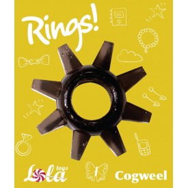 Чёрное эрекционное кольцо Rings Cogweel